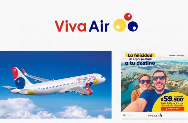 哥伦比亚快乐航空空 Viva Air推出新LOGO，四个字母